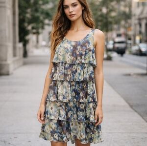 Connected Apparel Abstract Print Dress